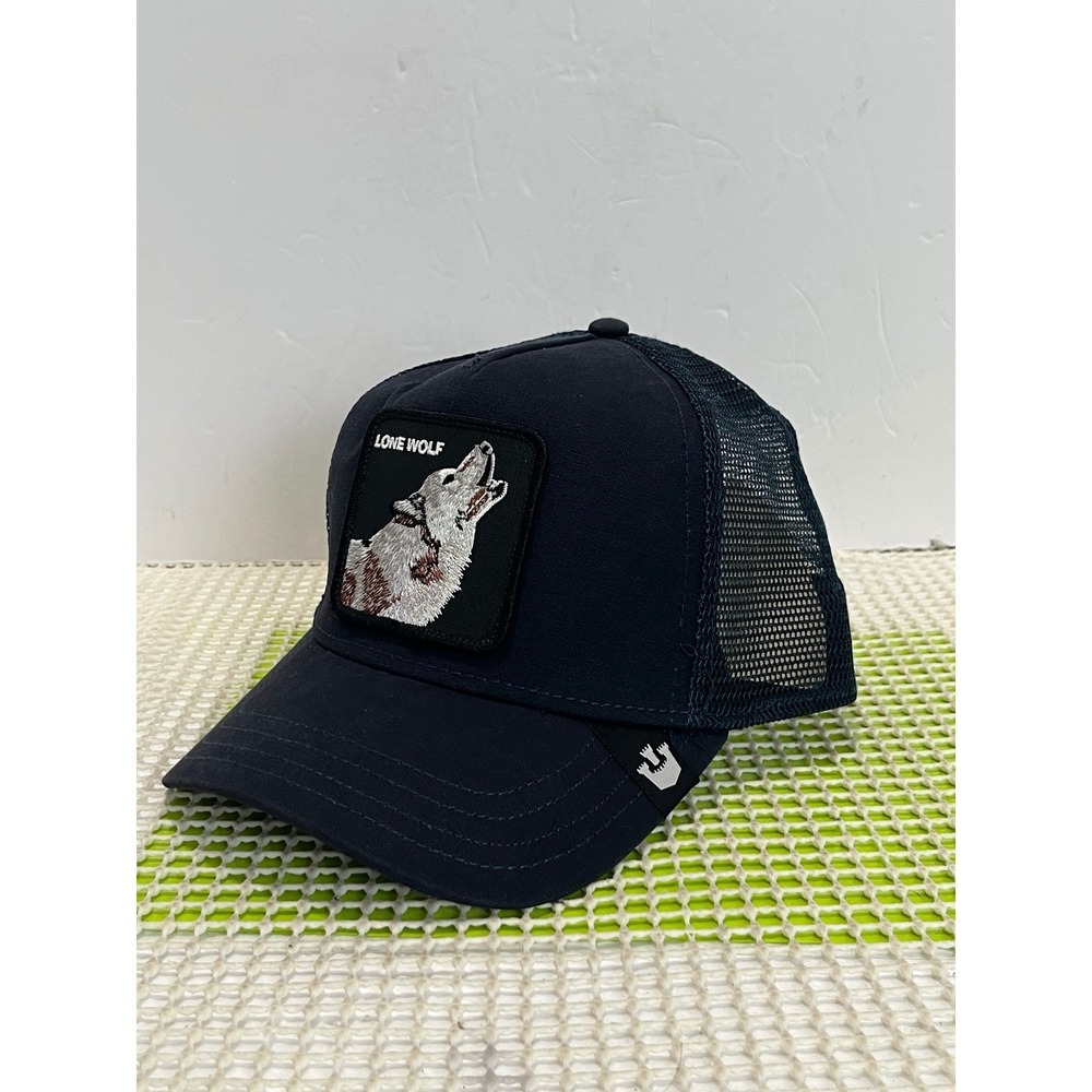 Goorin Bros The Lone Wolf Trucker Hat Navy Blue Animal Farm Snapback 101-039 NWT